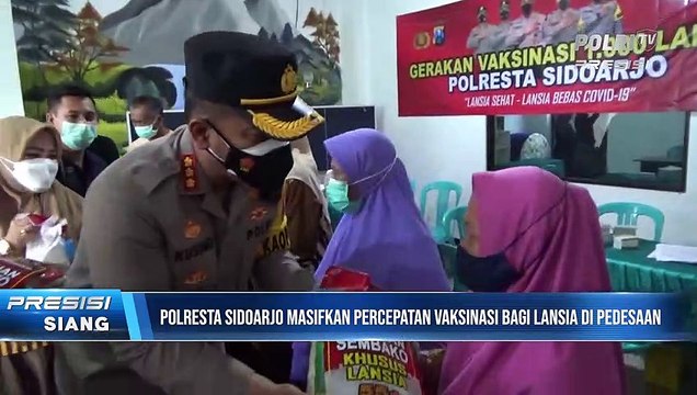 Polresta Sidoarjo Masifkan Vaksinasi 1.000 Lansia Menyasar Pedesaan
