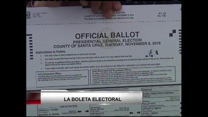 VIDEO: La boleta electoral para las elecciones del 8 de noviembre