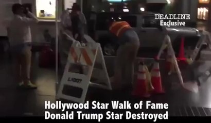 Destruyen estrella de Donald Trump en el Paseo de la fama en Hollywood