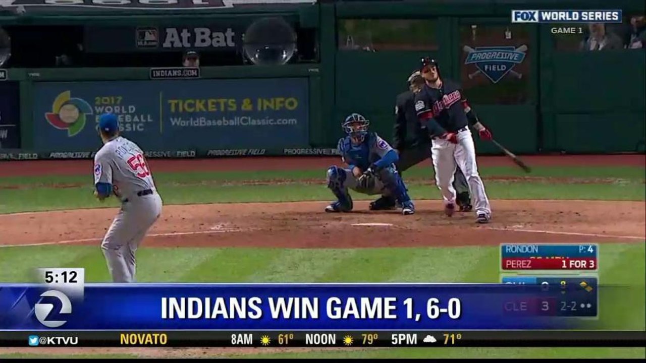 INDIANS TAKE GAME ONE 6-0
