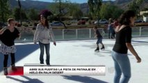 Estrenan pista de patinaje sobre hielo