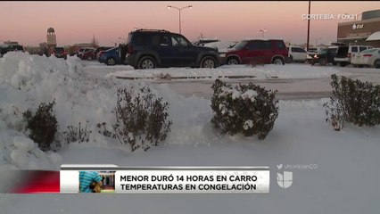 Menor dura 14 horas encerrado en un carro, temperaturas congelantes