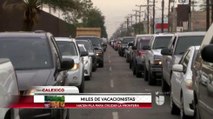 Largas filas en las garitas fronterizas México - Estados Unidos