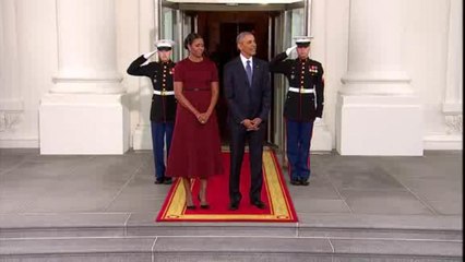 Los Obamas reciben a los Trumps en la Casa Blanca