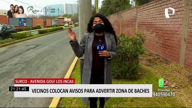 Surco: vecinos colocan avisos para advertir zona de baches