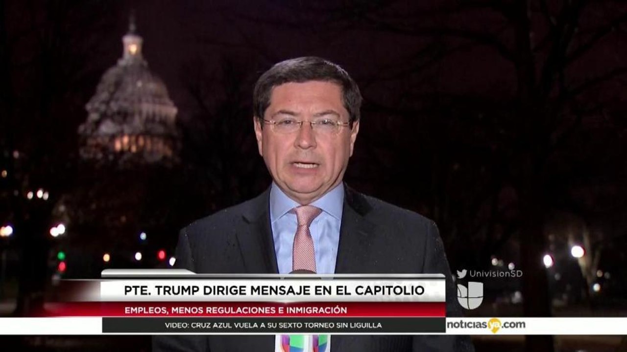 Presidente Trump dirige mensaje en el capitolo