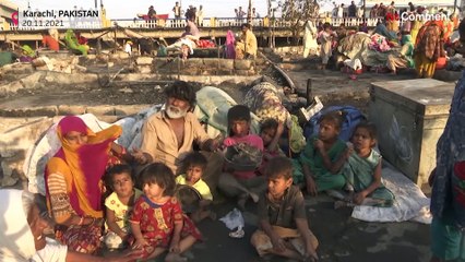 Incendie dans un bidonville de Karachi