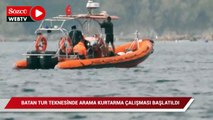 Bodrum açıklarında batan tur teknesinde arama kurtarma çalışması başlatıldı