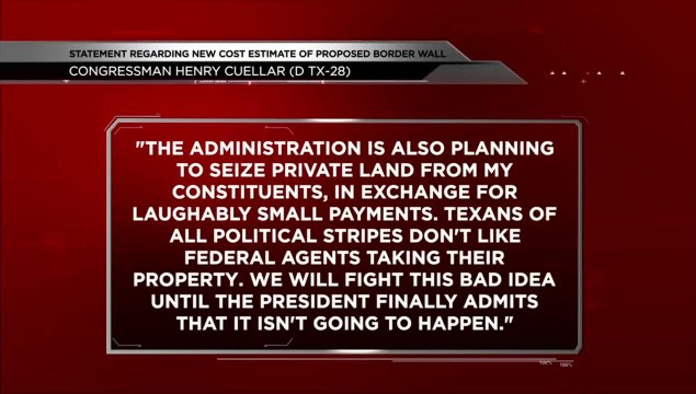 Congressman Cuellar Responds to Estimated Cost of Border Wall