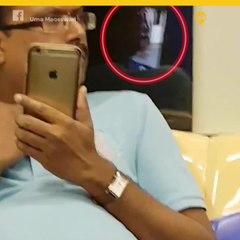 Depravado graba a joven en el metro pero lo delata un reflejo.mp4