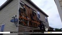 Tormenta azota viviendas en Laredo.
