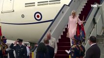 لحظة وصول ولي عهد المملكة المتحدة الأمير تشارلز وقرينته الأميرة كاميلا دوقة كورنوول إلى مطار القاهرة