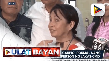 Télécharger la video: Mayor Sara Duterte-Carpio, pormal nang umupo bilang chairperson ng Lakas-CMD -COMELEC, inaprubahan ang hirit ng kampo ni Bongbong Marcos na i-extend ang deadline sa pagsagot sa petisyon laban sa kanya -Sen. Pacquiao, tiwalang makukuha ang Visayas at Minda