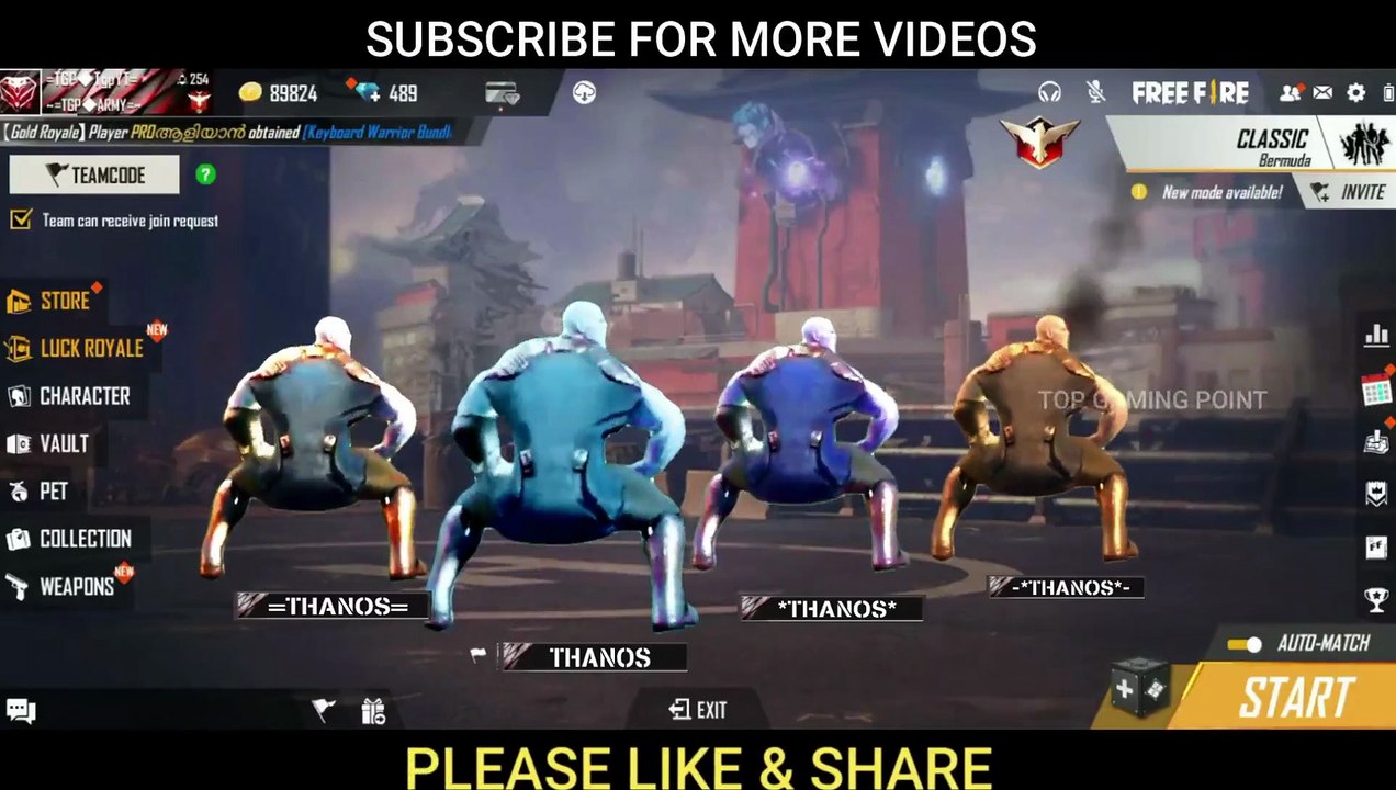 THANOS GOT FIRST TIMEEMOTE | PRESET ALIGHT MOTION VIDEO | FREE FIRE FUNNY VIDEO #TGPARMY #Shorts