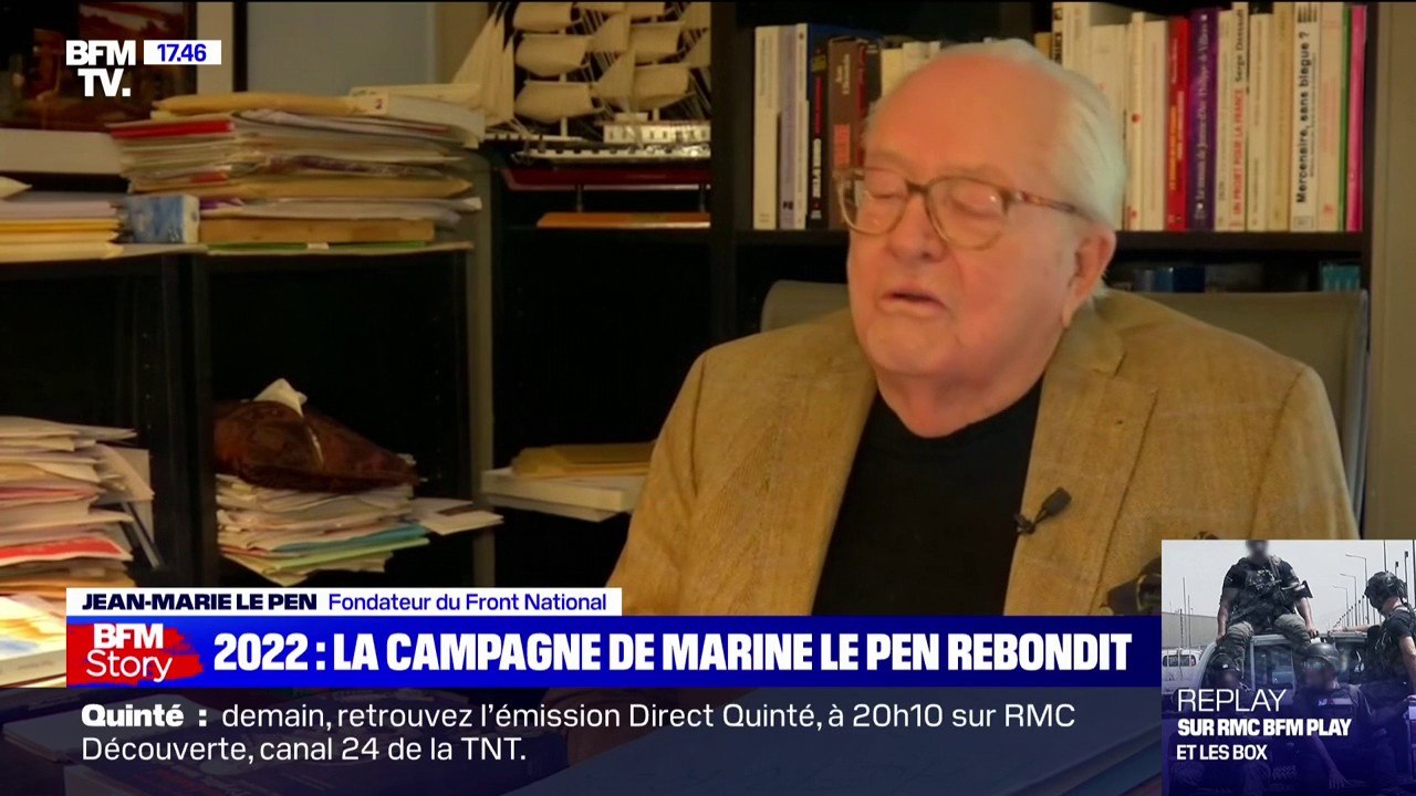 Pour Jean-Marie Le Pen, "Marine Le Pen a bien encaissé la présence" d'Éric Zemmour dans la campagne présidentielle