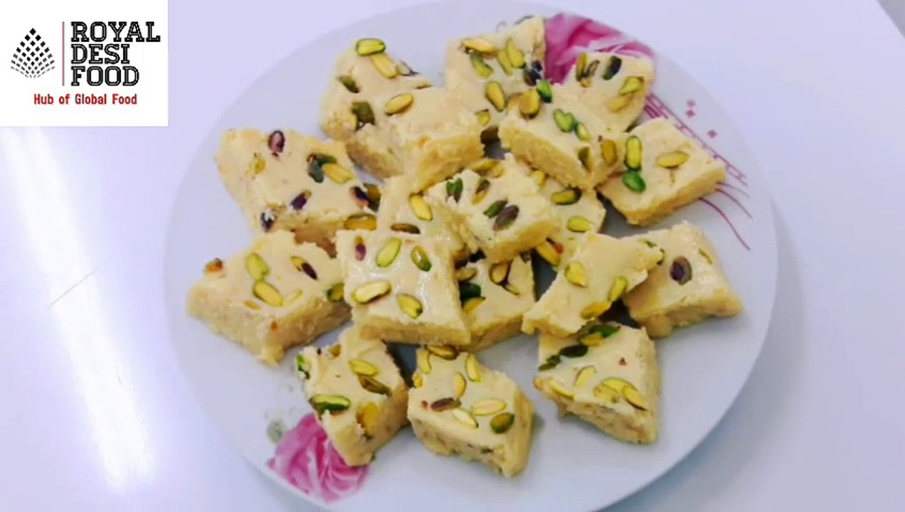 How to make khoya barfi recipe by royal desi food | Easy Barfi recipe | Best barfi recipe ever