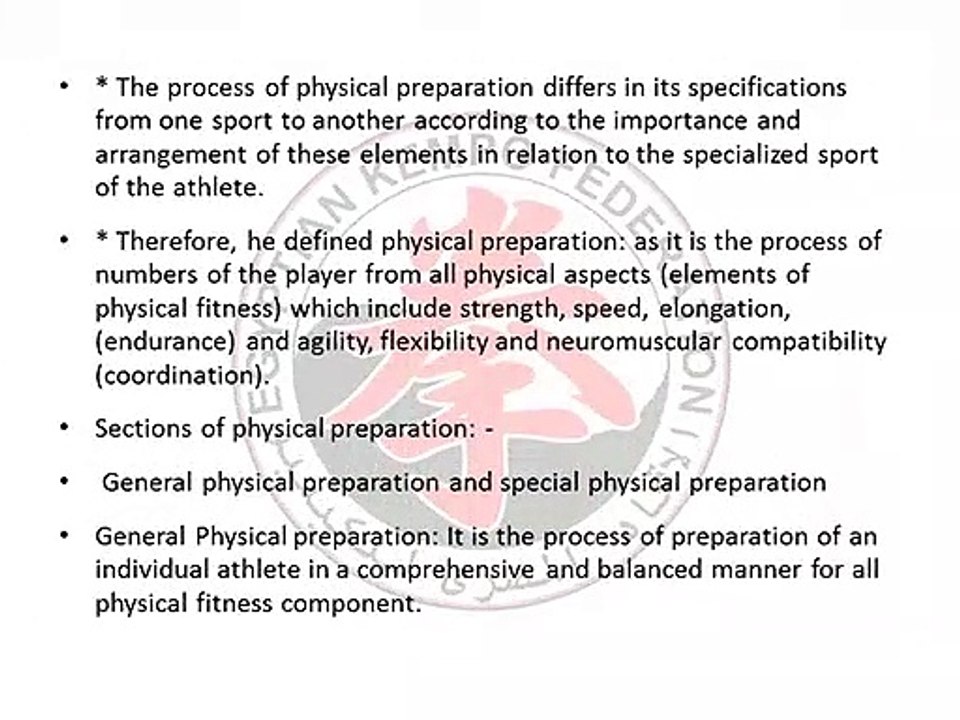 Physical preparation