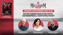 Dai No green pass ai No voto, chi riempirà il vuoto politico? MillenniumLive torna in diretta con Maddalena Oliva e Andrea Palladino