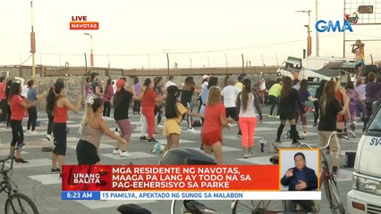 Mga residente ng Navotas, maaga pa lang ay todo na sa pag-eehersisyo sa parke | UB