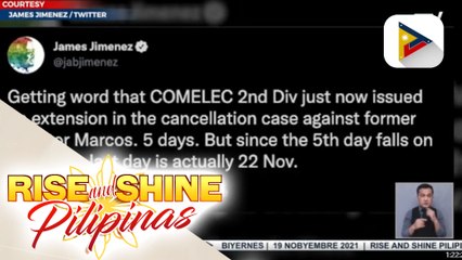 Hiling ng kampo ni ex-senator Marcos Jr. na i-extend ang deadline sa pagsagot sa petisyon laban sa kanya, inaprubahan ng Comelec