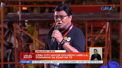 Cebu city Mayor Edgardo Labella, pumanaw sa edad na 70 | UB