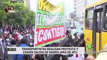 Transportistas protestan y exigen en las calles salida de jefa de la ATU