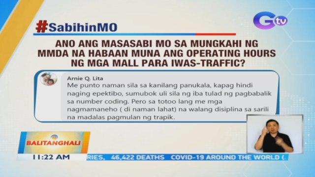 Ano ang masasabi mo sa mungkahi ng MMDA na habaan muna ang operating hours ng mga mall para iwas-traffic? | BT