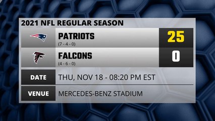 Patriots @ Falcons NFL Game Recap for THU, NOV 18 - 08:20 PM EST