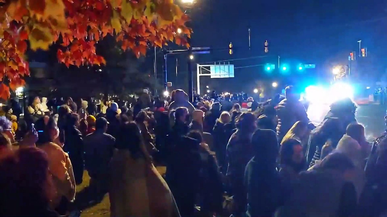 Protestors gather outside Oklahoma governor's home to protest imminent execution of death-row inmate Julius Jones