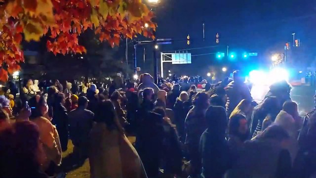 Protestors gather outside Oklahoma governor's home to protest imminent execution of death-row inmate Julius Jones