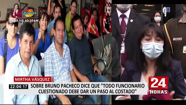 Mirtha Vásquez sobre Bruno Pacheco: Todo funcionario cuestionado debe dar un paso al costado