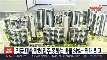 잔금 대출 막혀 입주 못하는 비율 34%…역대 최고