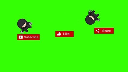 Ninja Subscribe Like Share - Green Screen