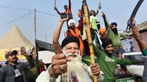 Farmers at Singhu border celebrate after repeal of farm laws