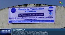 Guatemala reporta bajo porcentaje de menores vacunados para inicio de clases presenciales