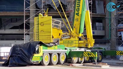 Las nuevas gradas prefabricadas llegan al Bernabéu