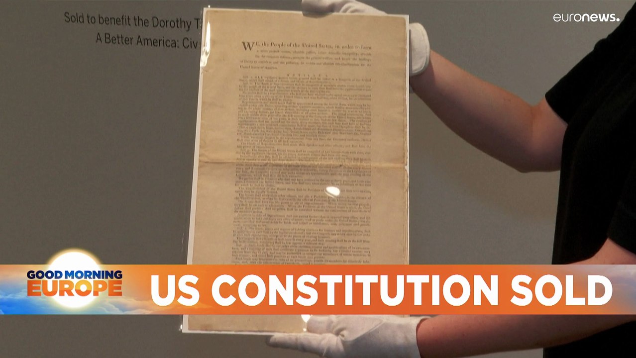 Rare copy of US Constitution sells for a world record €38 million in New York