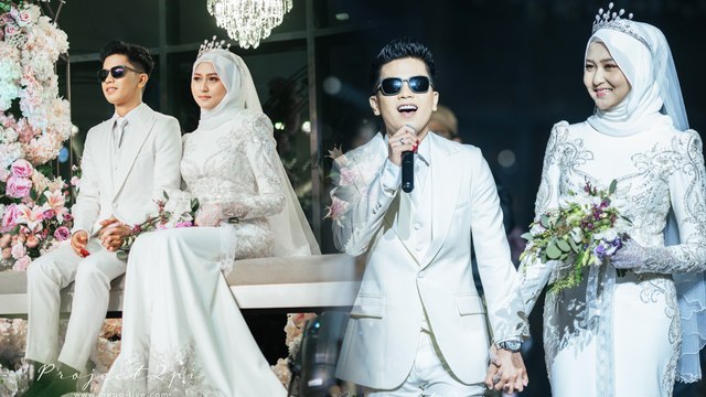 Rakaman majlis resepsi Haqiem Rusli dan Anis Sofea... meriah, dekorasi cantik macam dalam taman!