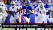 Giants Injury Updates ahead of MNF