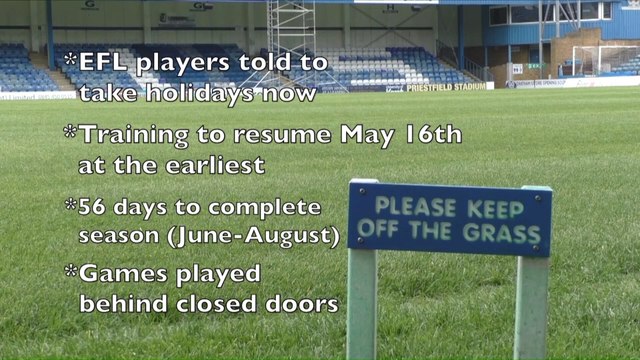 Gillingham players told to take holidays now as coronavirus affects season's schedule