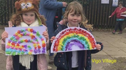Children have been drawing rainbows to cheer people up during the coronavirus crisis