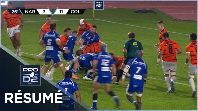 PRO D2 - Résumé RC Narbonnais-Colomiers Rugby: 20-23 - J11 - Saison 2021/2022