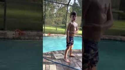 Little Boy Leaps Into Pool to Save Anna Doll
