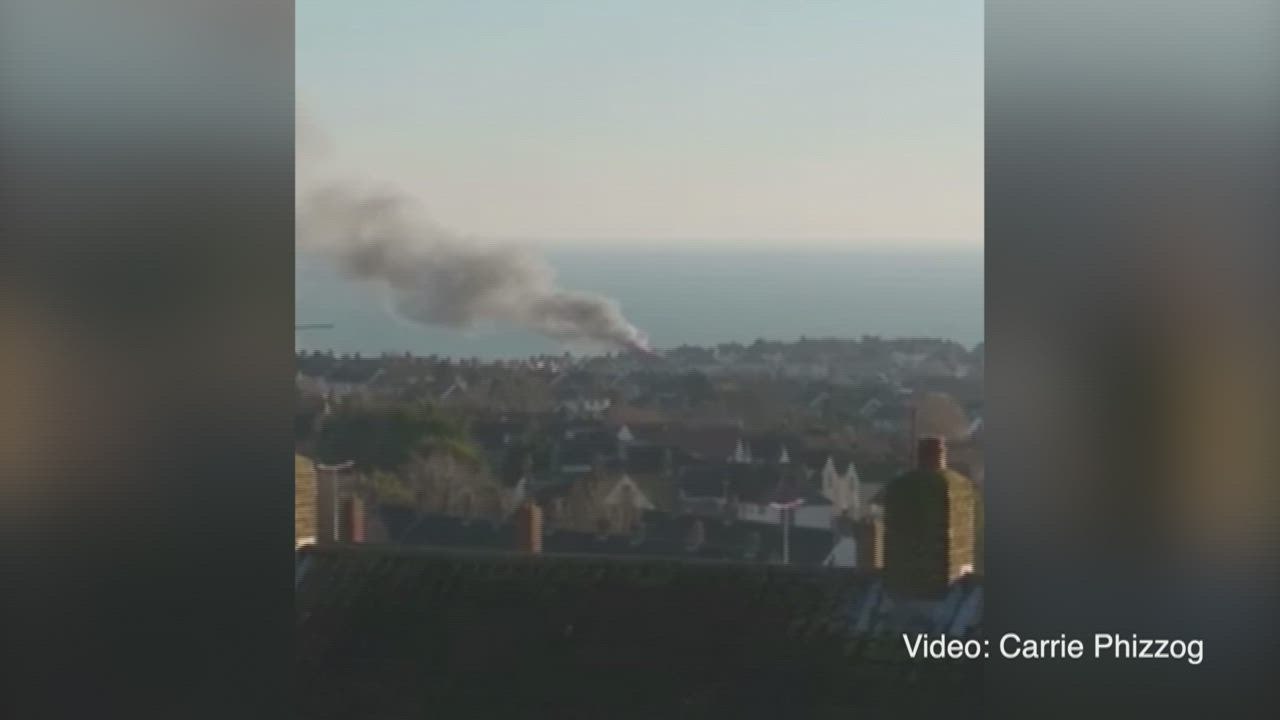 A fire is ripping through a building in Folkestone