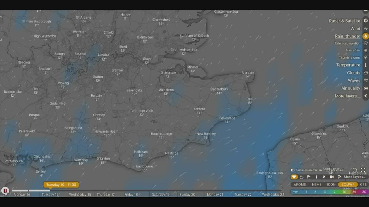 Storms are headed for the county from 6pm