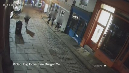 CCTV shows bottles thrown in Folkestone