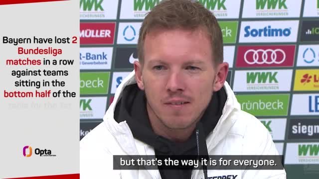 Nagelsmann not blaming COVID for Bayern defeat at Augsburg