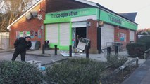 Footage shows the damage caused after a raid on a cash point in Ashford