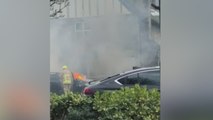 Car on fire outside Archbishops Palace in Maidstone