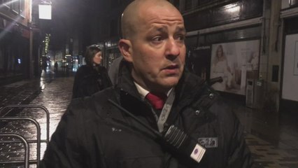 Security guard reacts after incident at The Cuban in Canterbury